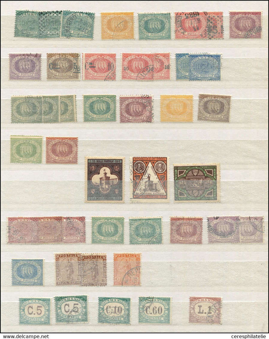 Saint-Marin, Petit Lot Période Classique, Neufs Et Obl., Dans L'ensemble TB - Used Stamps