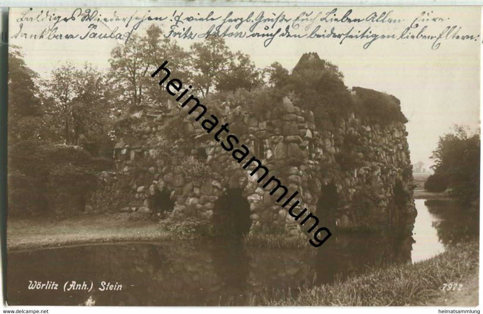 Wörlitz - Stein - Foto-AK - Verlag Gustav Horn Wörlitz - Woerlitz