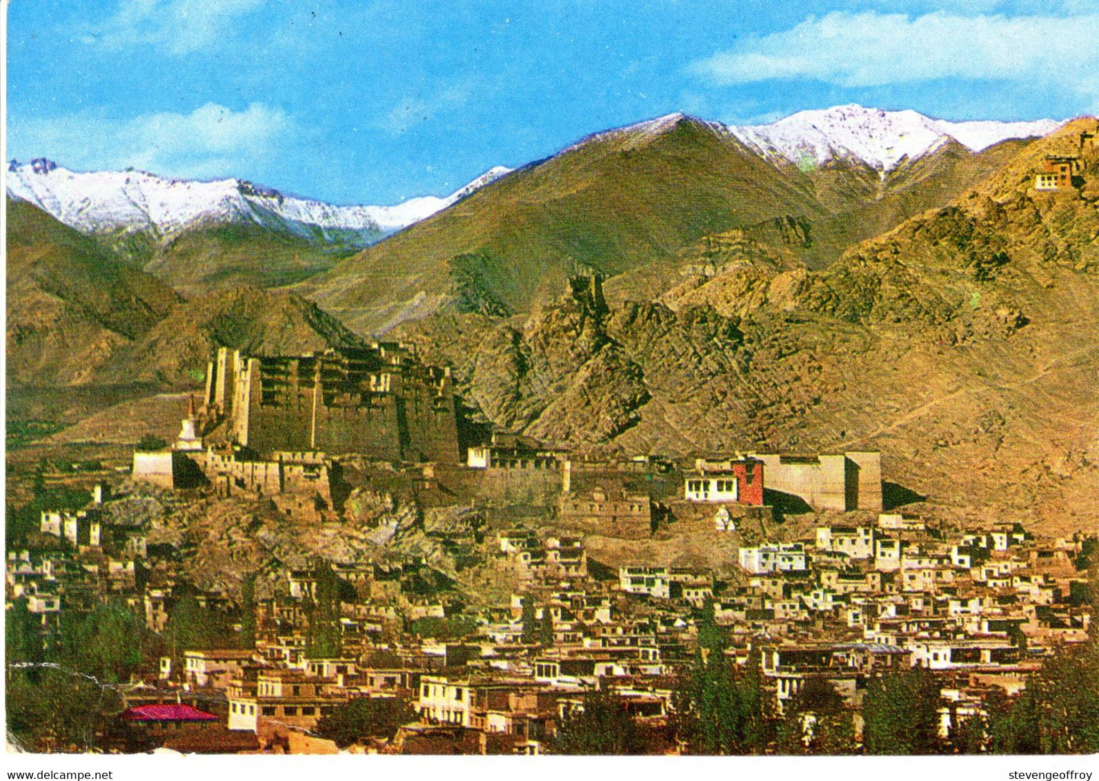 Inde Leh Royal Palace Ladakh Montagne Paysage Batiment Edifice Patrimoine Histoire - India