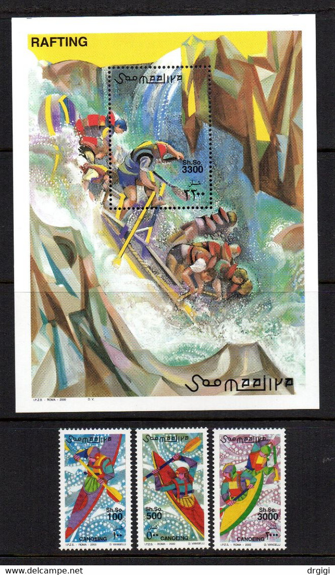 SOMALIA, 2000 - FOGLIETTO + SERIE, S/SHEET + SET, RAFTING - MNH** - Somalia (1960-...)