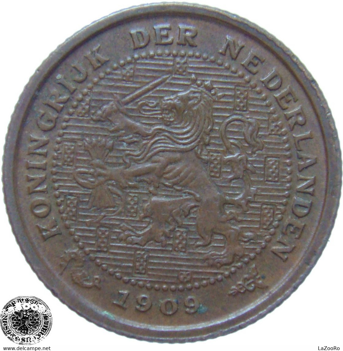 LaZooRo: Netherlands 1/2 Cent 1909 XF - 0.5 Cent