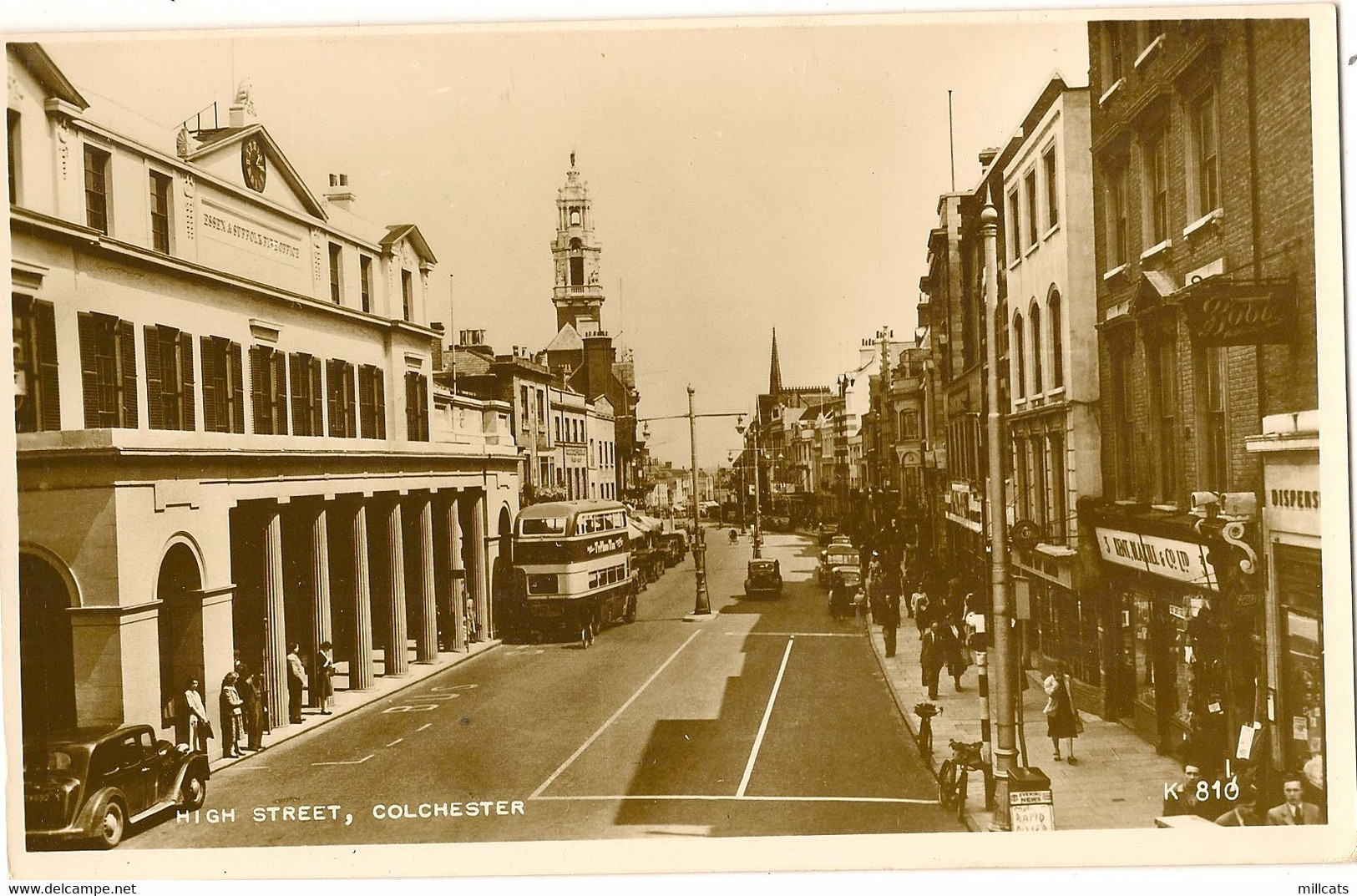 ENGLAND ESSEX COLCHESTER  HIGH ST DOUBLE DECKER BUS ROAD TRANSPORT RP - Colchester