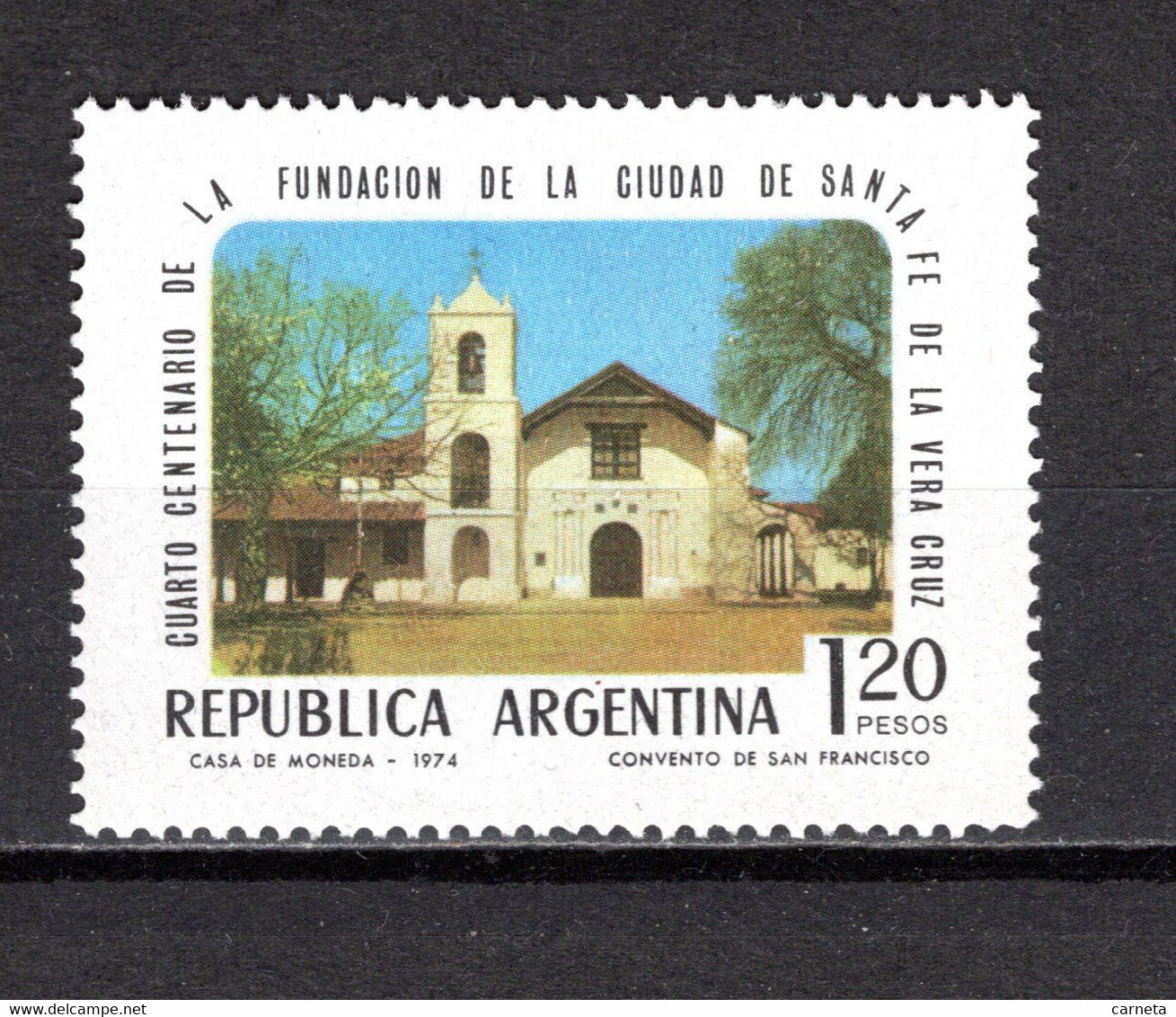 ARGENTINE N° 988  NEUF SANS CHARNIERE   COTE 0.50€   CLOITRE SAINT FRANCOIS    SANTA FE - Nuovi