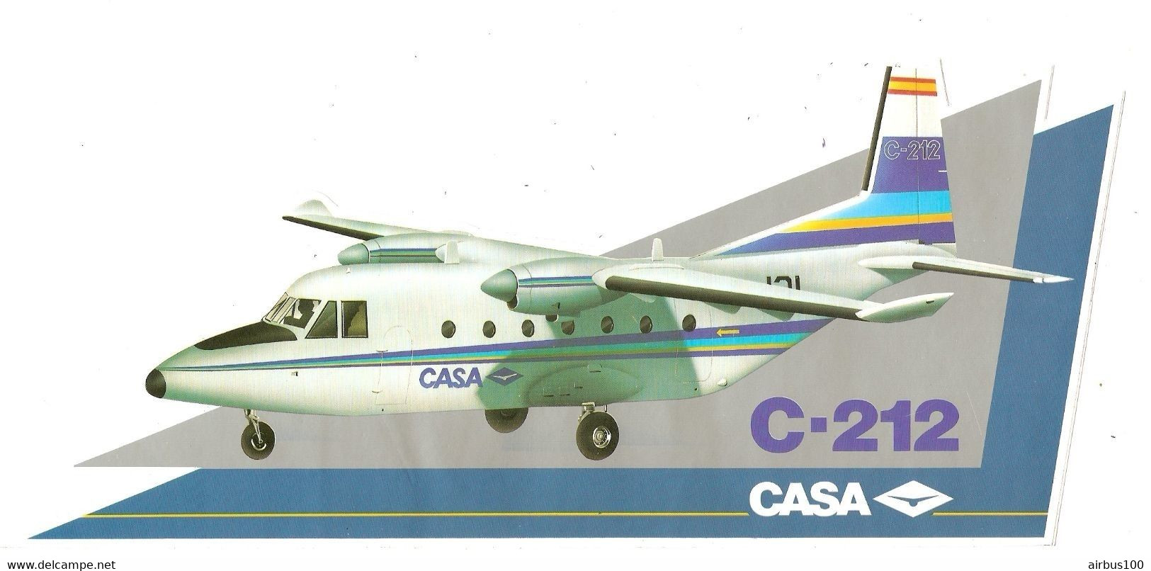 AUTOCOLLANT ADHÉSIF STICKER AVIATION AVION CASA C 212 - 12 X 26 Cm - Aufkleber