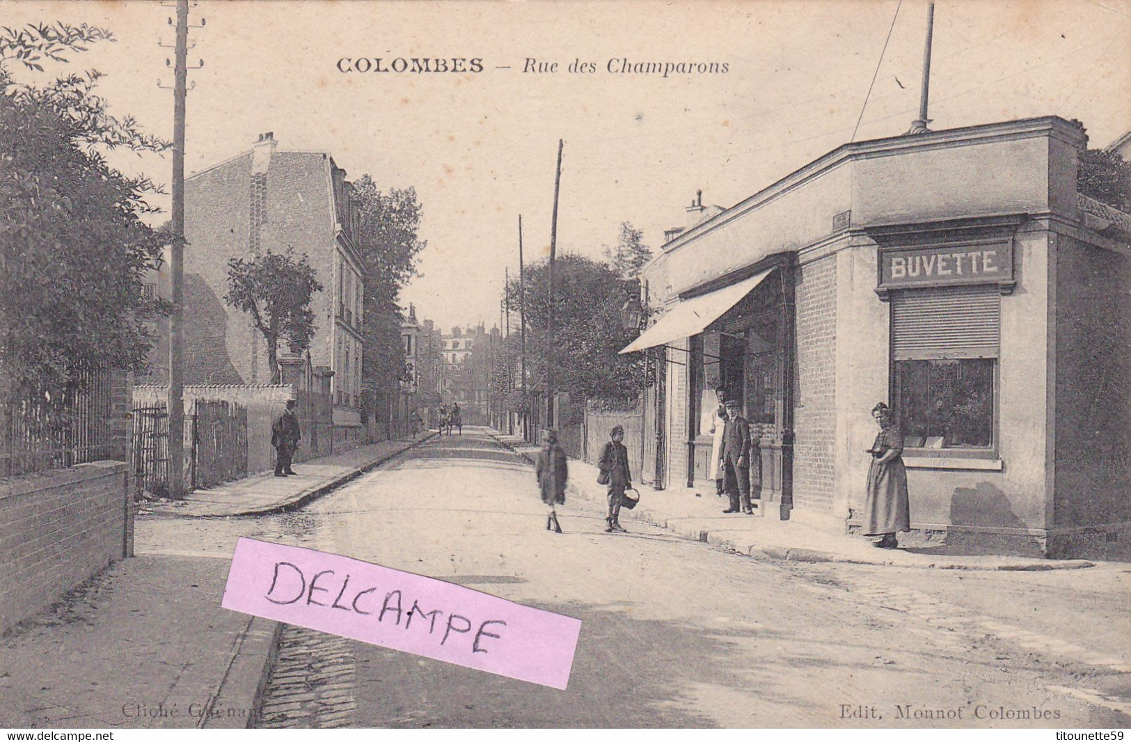 92-COLOMBES Rue Des CHAPARONS- BUVETTE- Edit. : MONNOT-COLOMBES-Ecrite Le 8/7/ 1945 (25-9-20) - Colombes