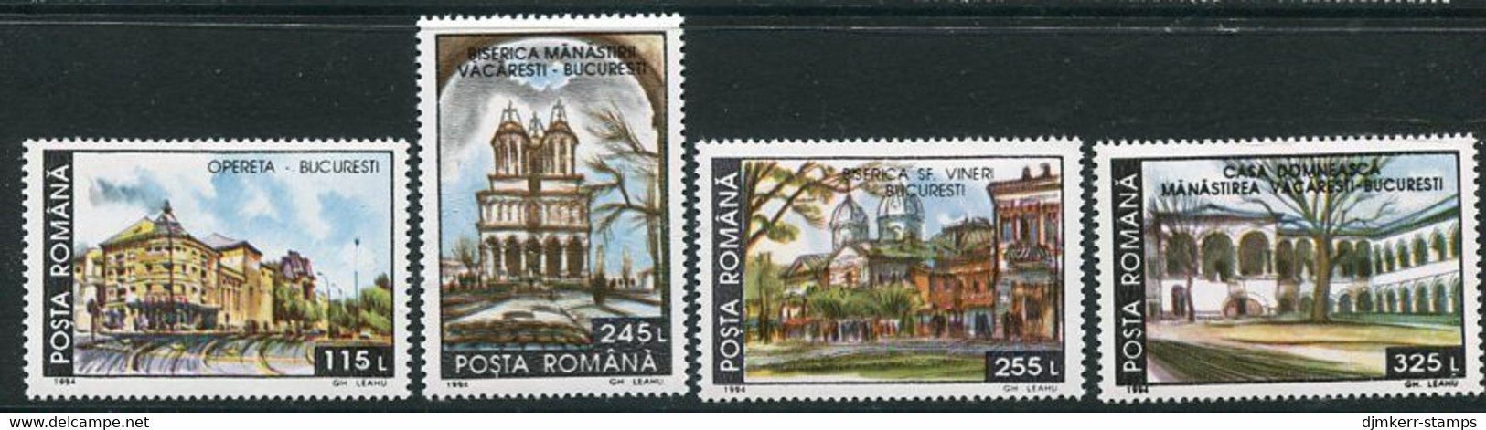 ROMANIA 1994 Destroyed Historic Buildings MNH / **.  Michel 4950-53 - Unused Stamps