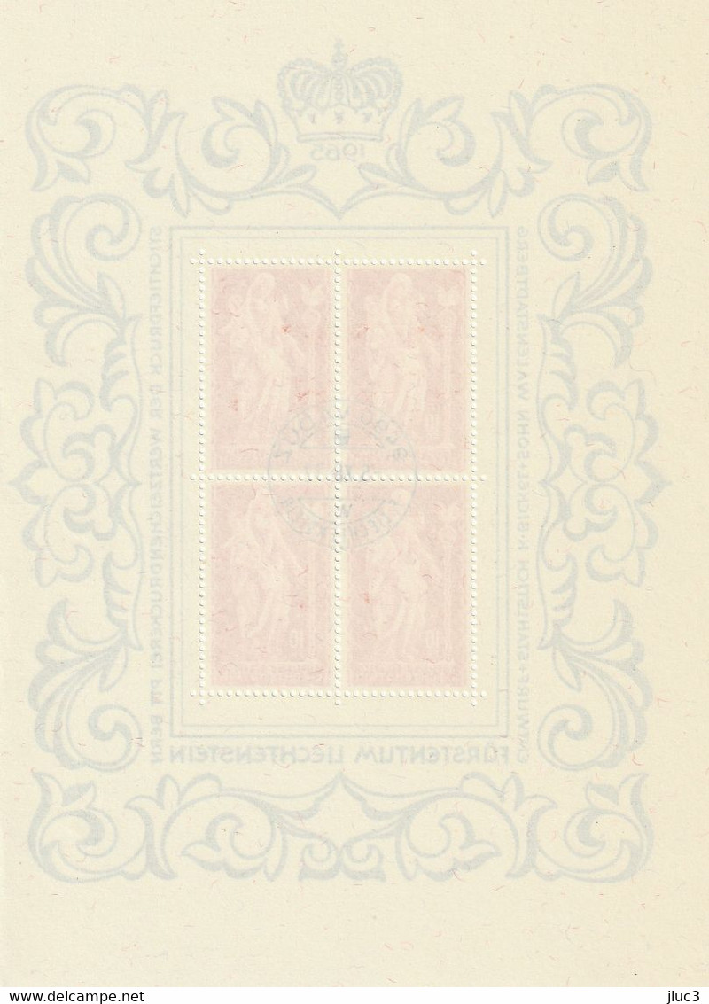 ZLieBO397 - LIECHTENSTEIN 1965 - Le BLOC-TIMBRES  Avec Empreinte 'PREMIER JOUR'  Madonna Lignea Del 1700 Di Schellenberg - Franking Machines (EMA)