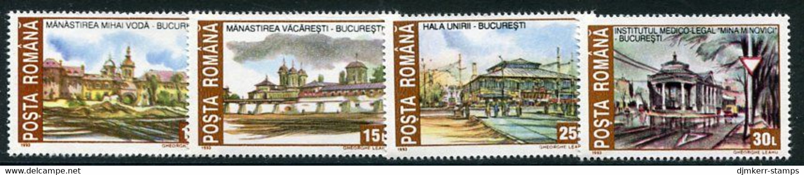 ROMANIA 1993 Destroyed Historic Buildings  MNH / **.  Michel 4859-62 - Unused Stamps
