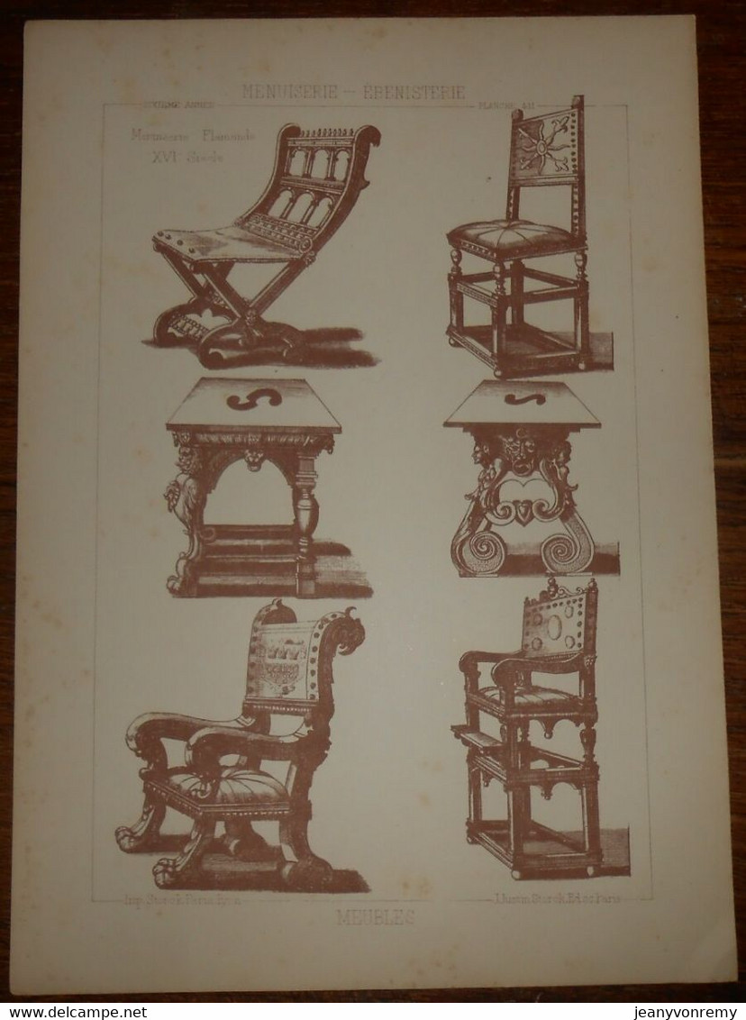 Meubles. Menuiserie - Ebénisterie.  1887. - Other Plans