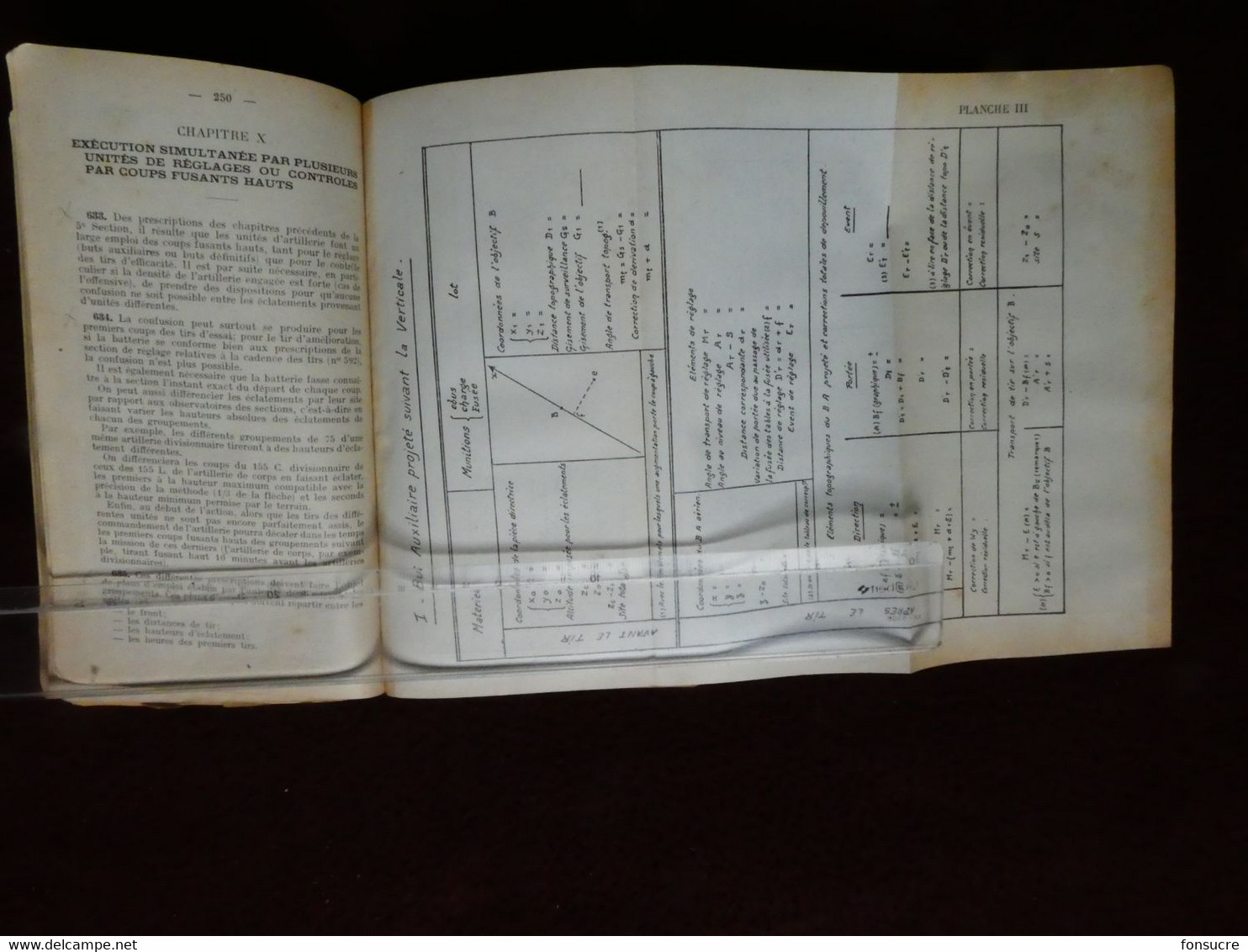 DE- 1937 Livre Militaire Armée Instruction Générale Tir De L'Artillerie Approuvée Par Le Ministre De La Guerre 466 Pages - Autres & Non Classés