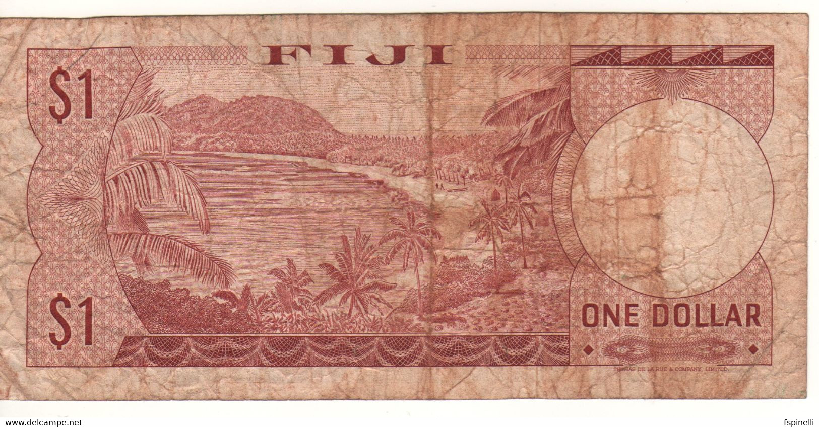 FIJI  1 Dollar   P71a      ( ND  1974   Queen Elizabeth II - Januca Beach On Back ) - Fidji