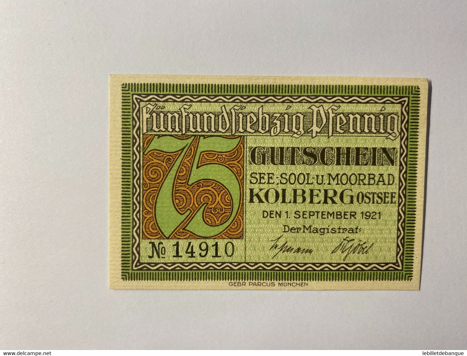 Allemagne Notgeld Kolberg 75 Pfennig - Collections