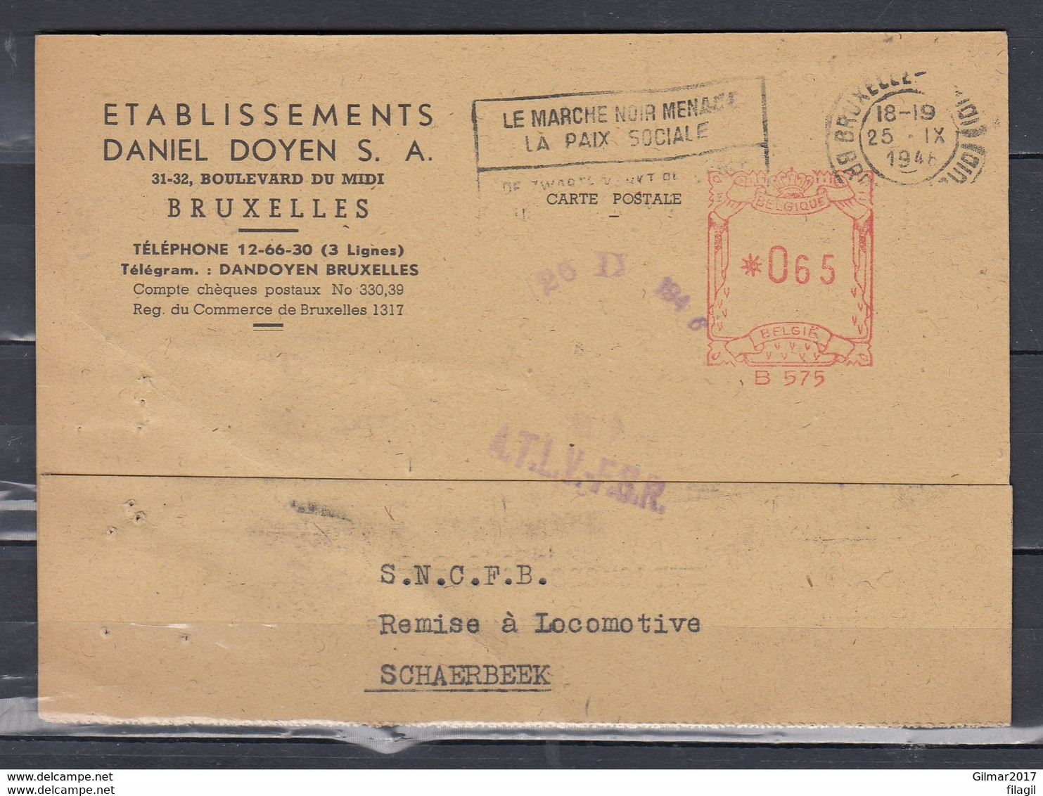 Kaart Van Bruxelles Midi Naar Schaerbeek - ...-1959