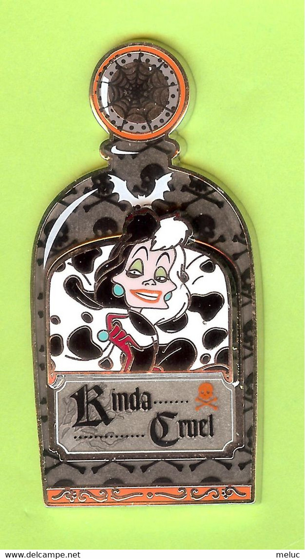 Gros Pin's Disney Bouteille De Parfum Rinda Cruel (101 Dalmatiens) ÉL 250 (Double Moule) - 1E07 - Disney
