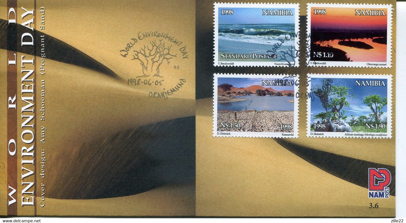 Namibia Mi# 948-51 Used On FDC - Tourism Landscapes - Namibia (1990- ...)