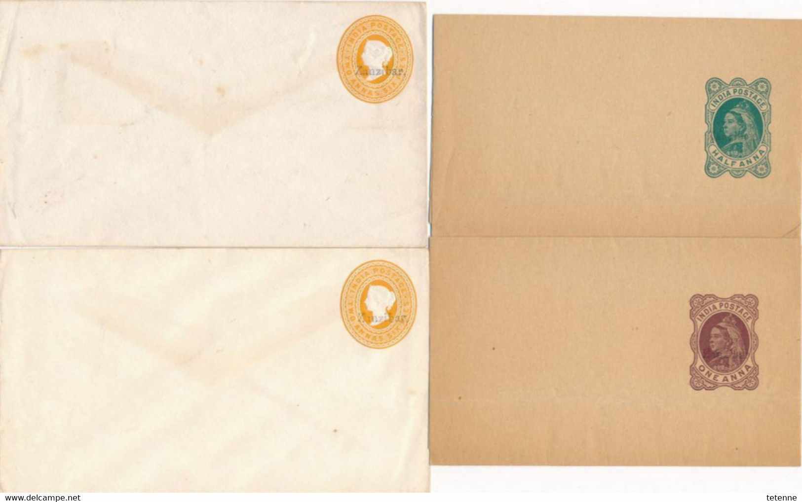 4 Entiers Postaux INDIA POSTAGE Surchargés ZANZIBAR 2 ENVELOPPES 2 BANDES PAPIERS - Zanzibar (1963-1968)