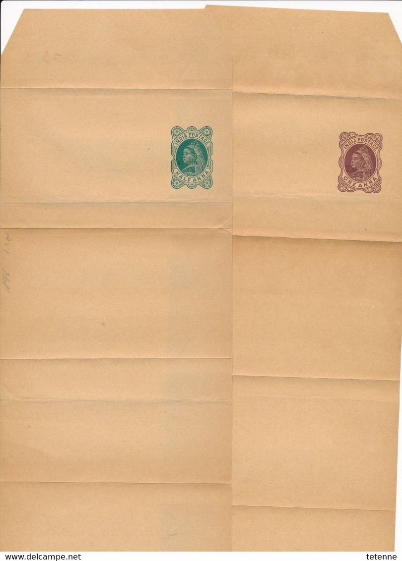 4 Entiers Postaux INDIA POSTAGE Surchargés ZANZIBAR 2 ENVELOPPES 2 BANDES PAPIERS - Zanzibar (1963-1968)