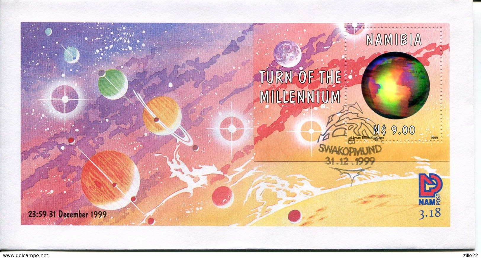 Namibia Mi# Block 52 Used On FDC - Millenium Turn - Namibia (1990- ...)