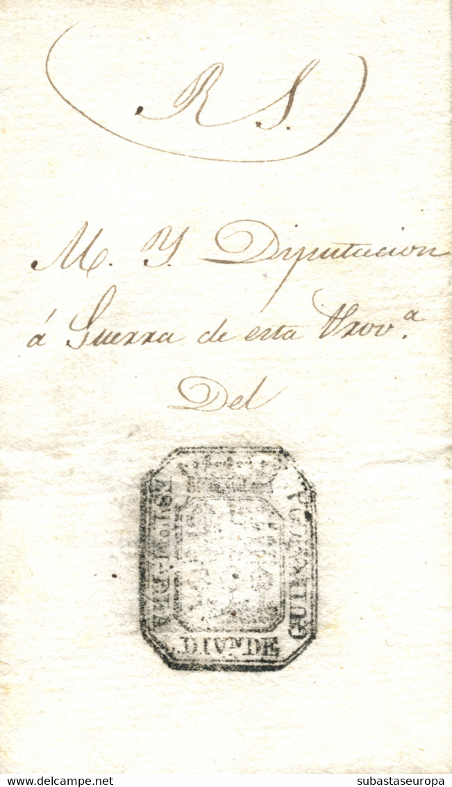 1838 (28 ABR). Carta De S. Militar De Soravilla A Guipuzcoa, Con Cuño De Franquicia De La Diputación De Guipuzcoa. Texto - Carlists