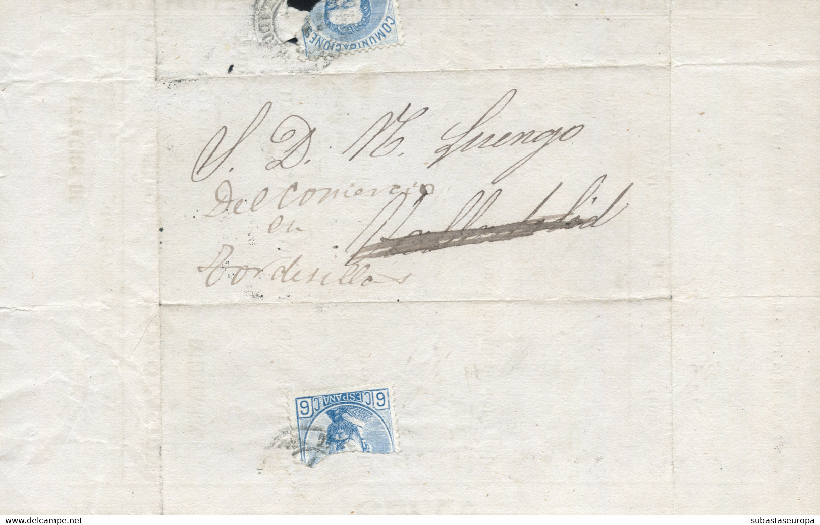 Ø 119 En Documento Recibo De Mercancías De Los Caminos De Hierro Del Norte, El 25/12/1872. Circulado Interior Valladolid - Brieven En Documenten