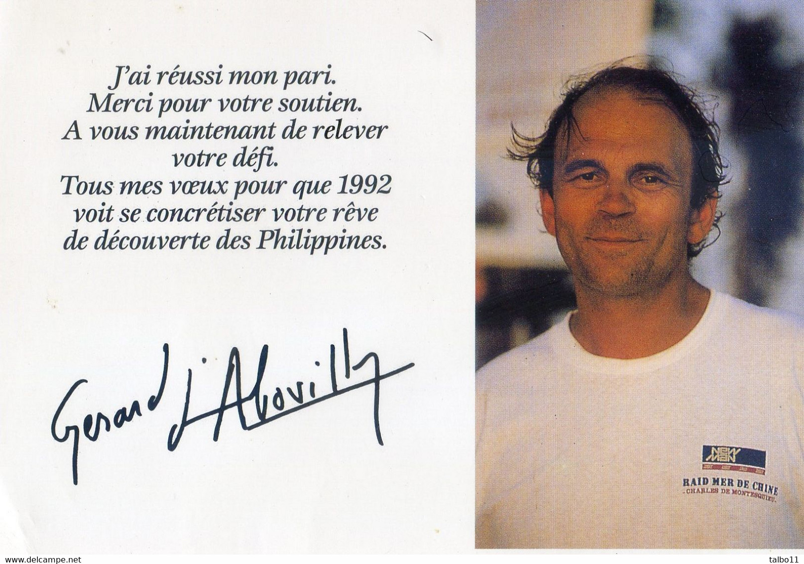 Voeux De Gerard D'Aboville Pour 1992 - Voile - Segeln