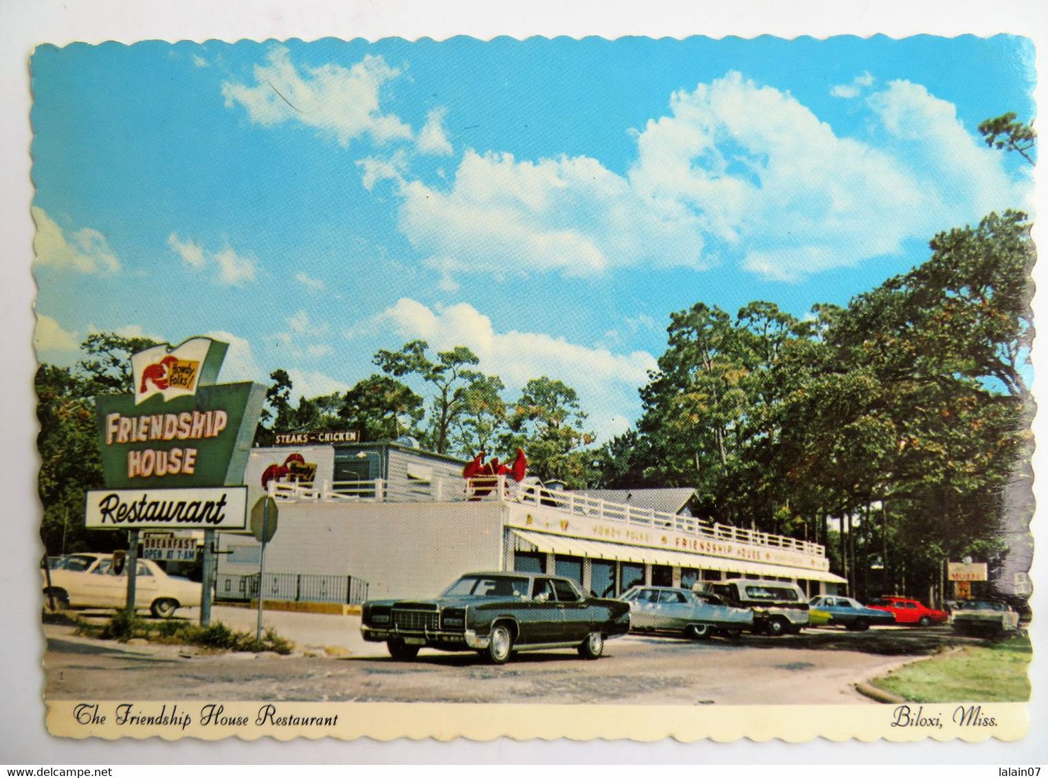 Carte Postale : MISSISSIPI : BILOXI : The Friendship House Restaurant, Cars - Other & Unclassified