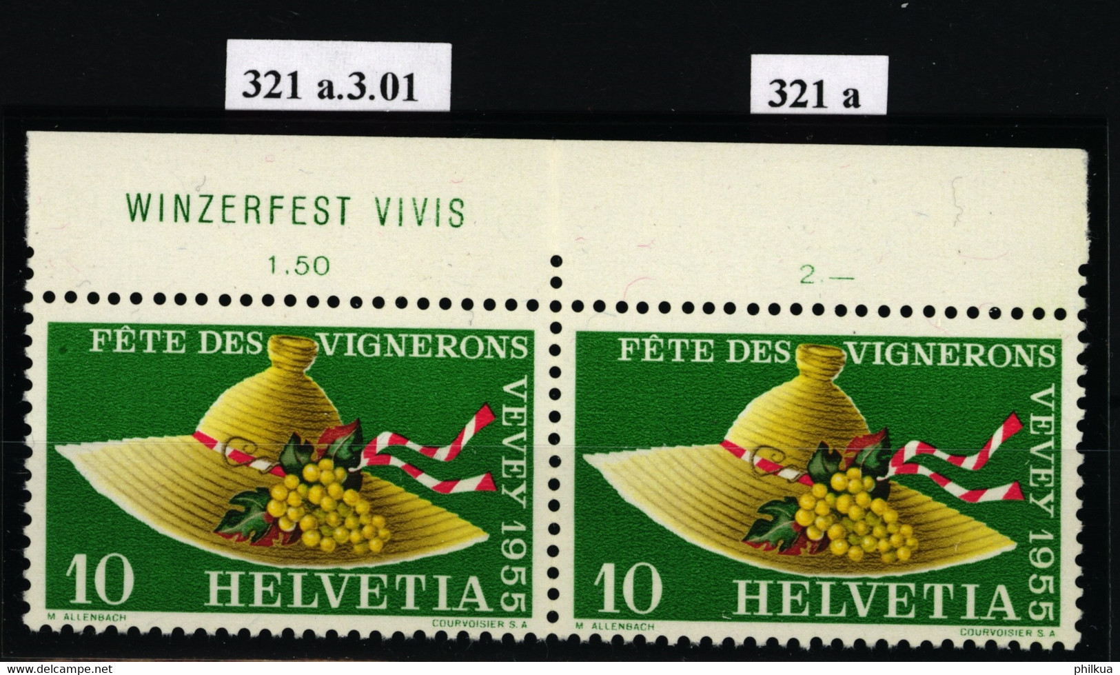 321a.3.01 Im Paar "Retouche In Der Linken Oberen Ecke" - Postfrisch/**/MNH - Variétés