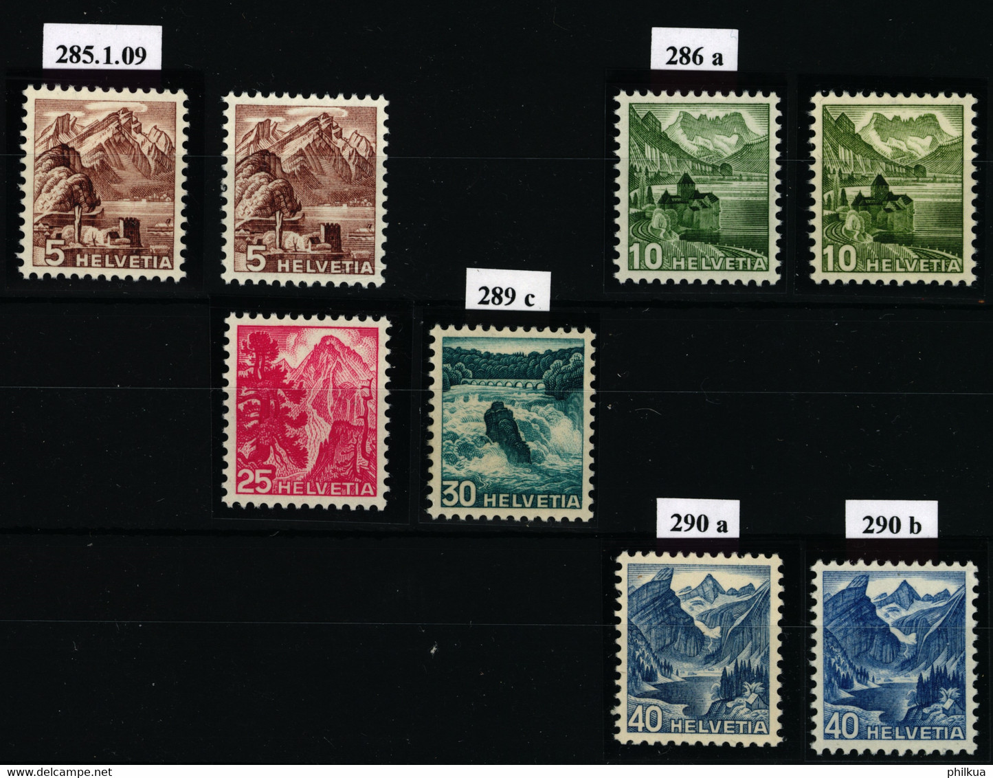 285-290 Serie Mit Farbnuancen - Postfrisch/**/MNH - Plaatfouten