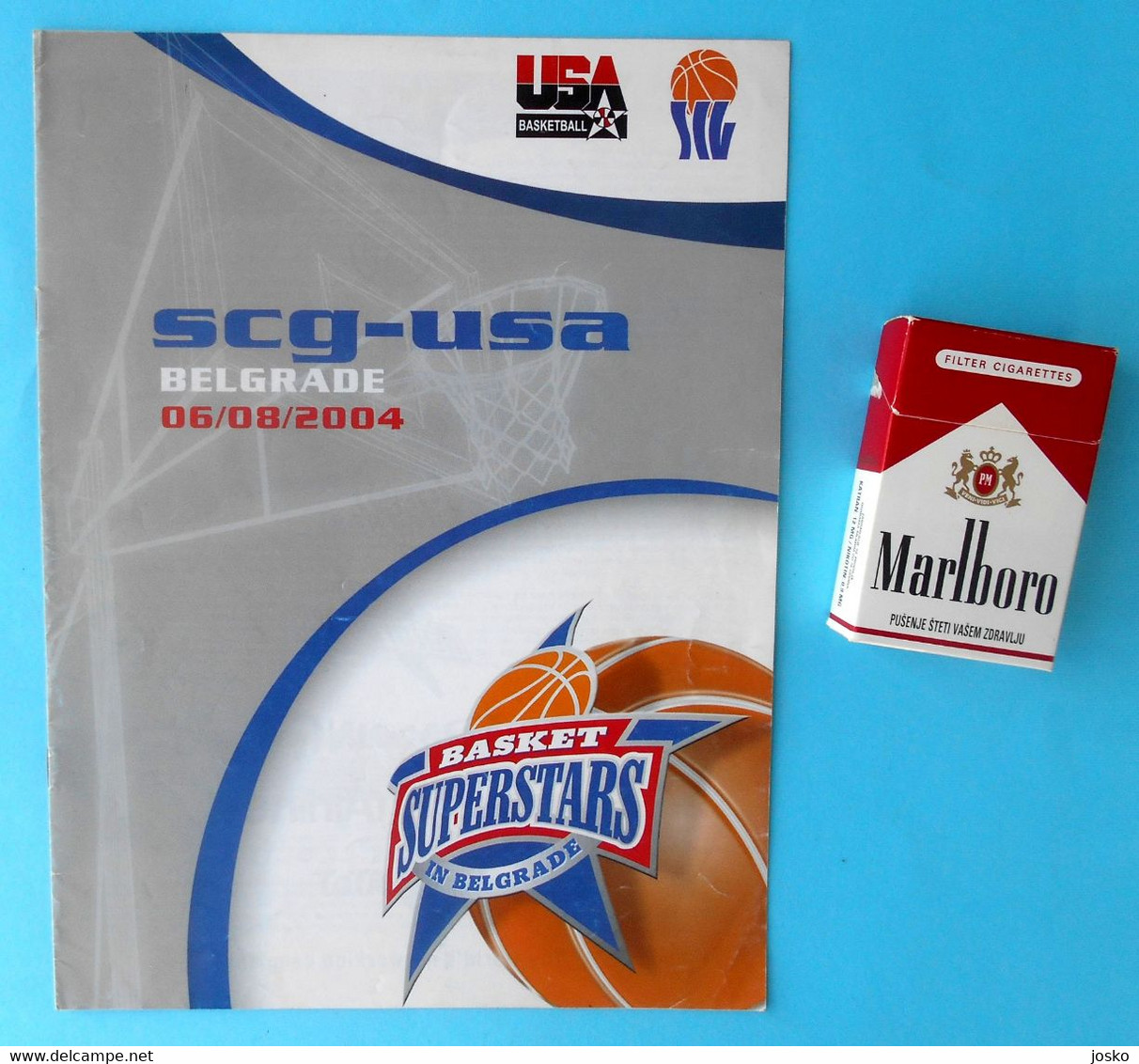 YUGOSLAVIA vs USA - 2004 basketball match programme * NBA LeBron James Allen Iverson Tim Duncan Dwayne Wade Carmelo A.