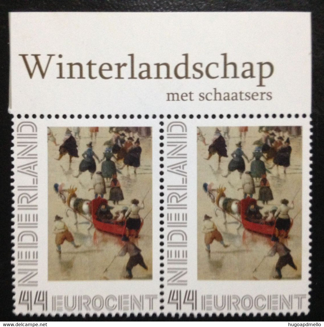 Netherlands, 2 X Uncirculated Stamps « WINTERLANDSCHAP Met SCHAATSERS » - Zonder Classificatie