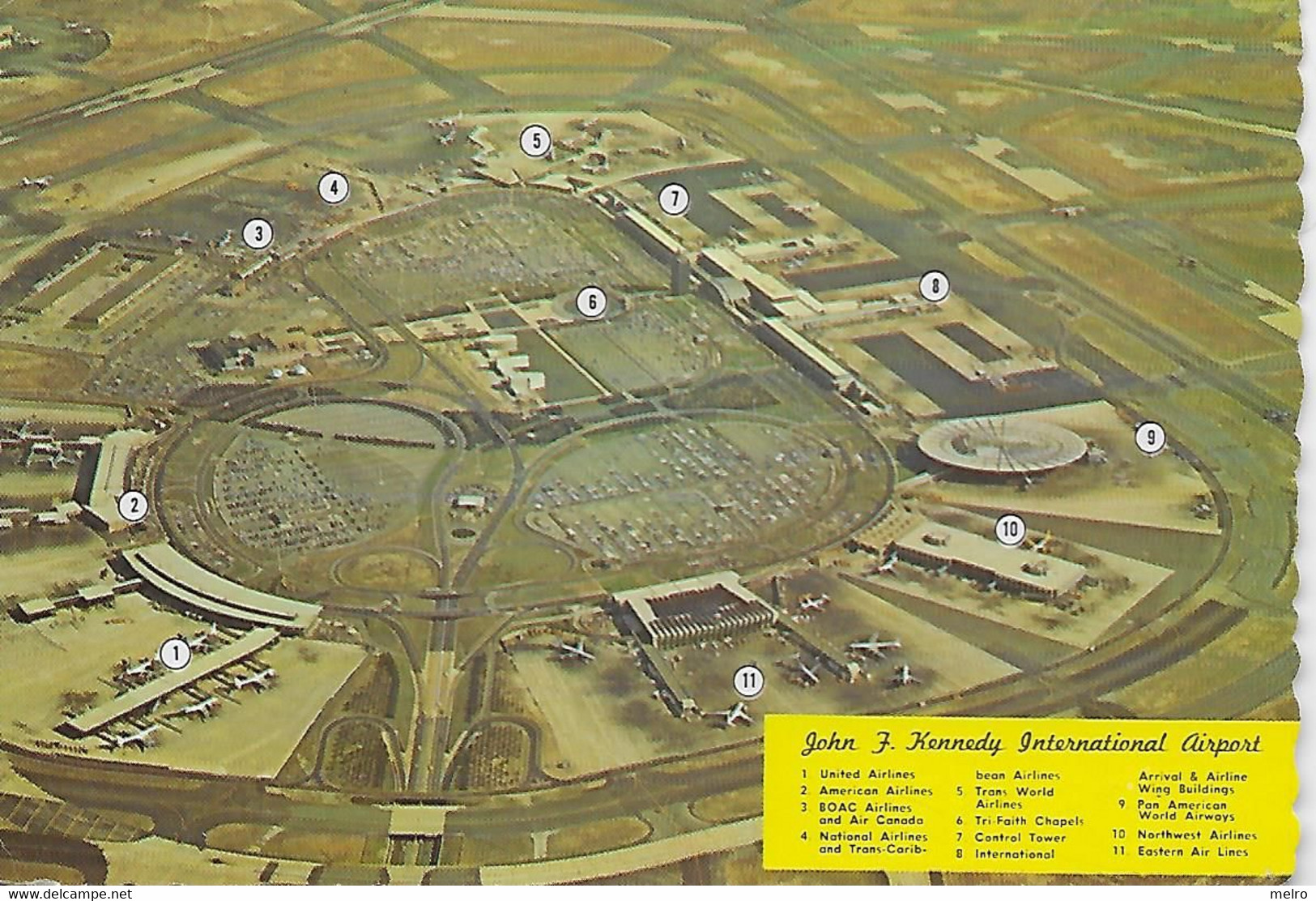 Post Card -JFK John F Kennedy International Airport Aerial View 1967 Airline Terminals - Airports