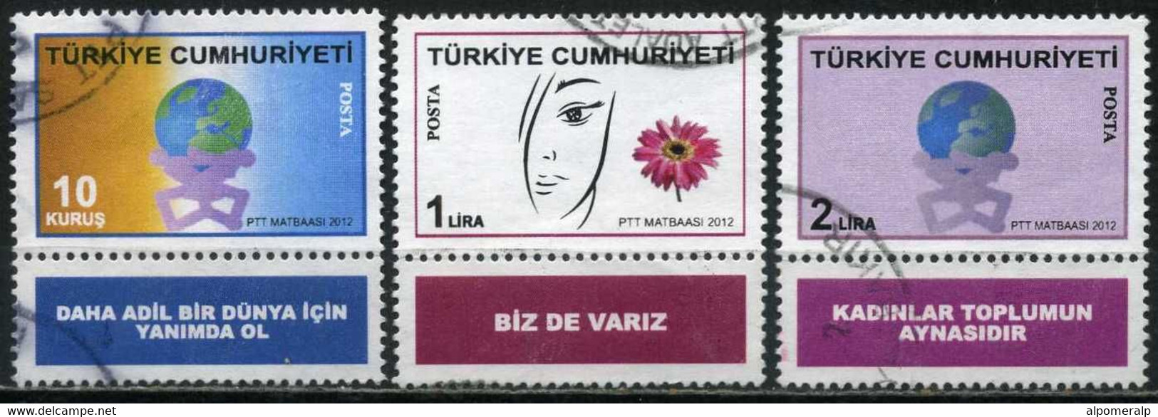 Turkey 2012 - Mi. 3930 Zf -3932 Zf O | Ensuring Equal Opportunities For Men And Women - Gebruikt