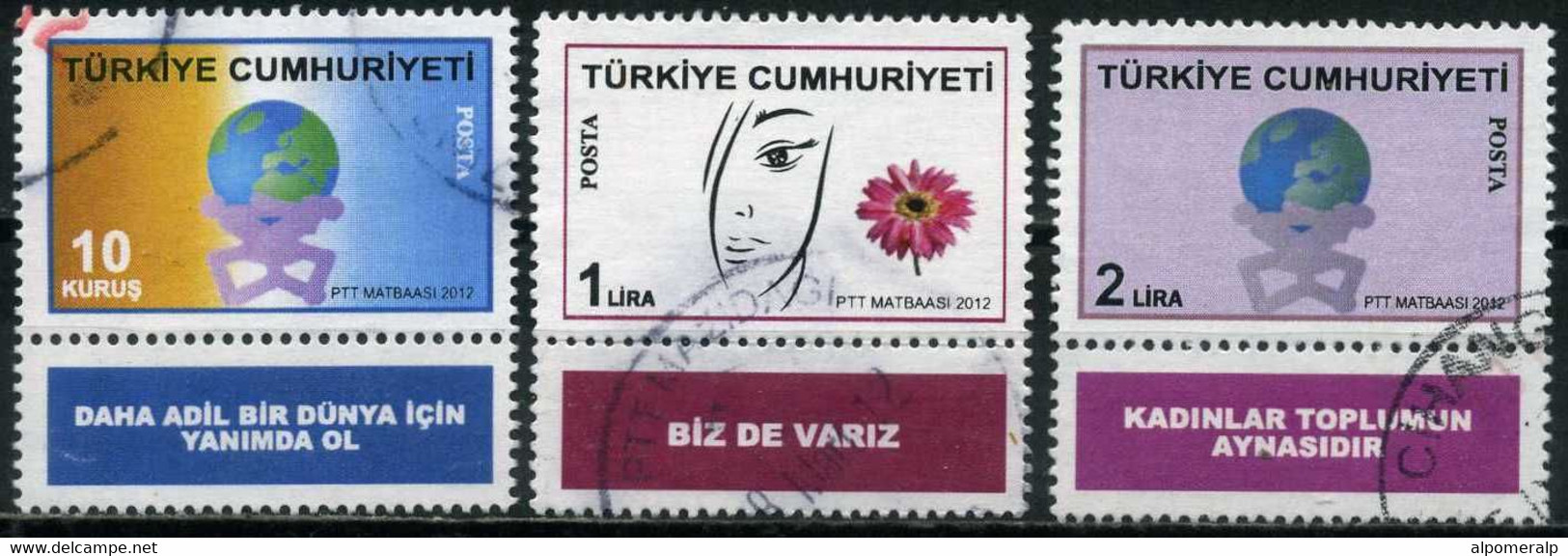 Turkey 2012 - Mi. 3930 Zf -3932 Zf O | Ensuring Equal Opportunities For Men And Women - Used Stamps
