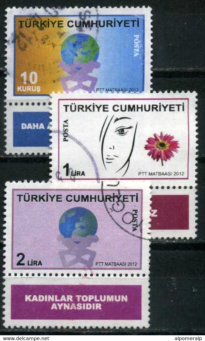 Turkey 2012 - Mi. 3930 Zf -3932 Zf O | Ensuring Equal Opportunities For Men And Women - Used Stamps