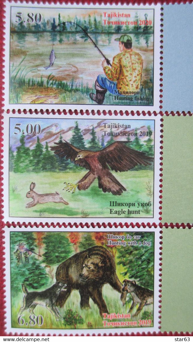 Tajikistan    2020  Hunting And Fishing   3 V Perfor.   MNH - Tajikistan