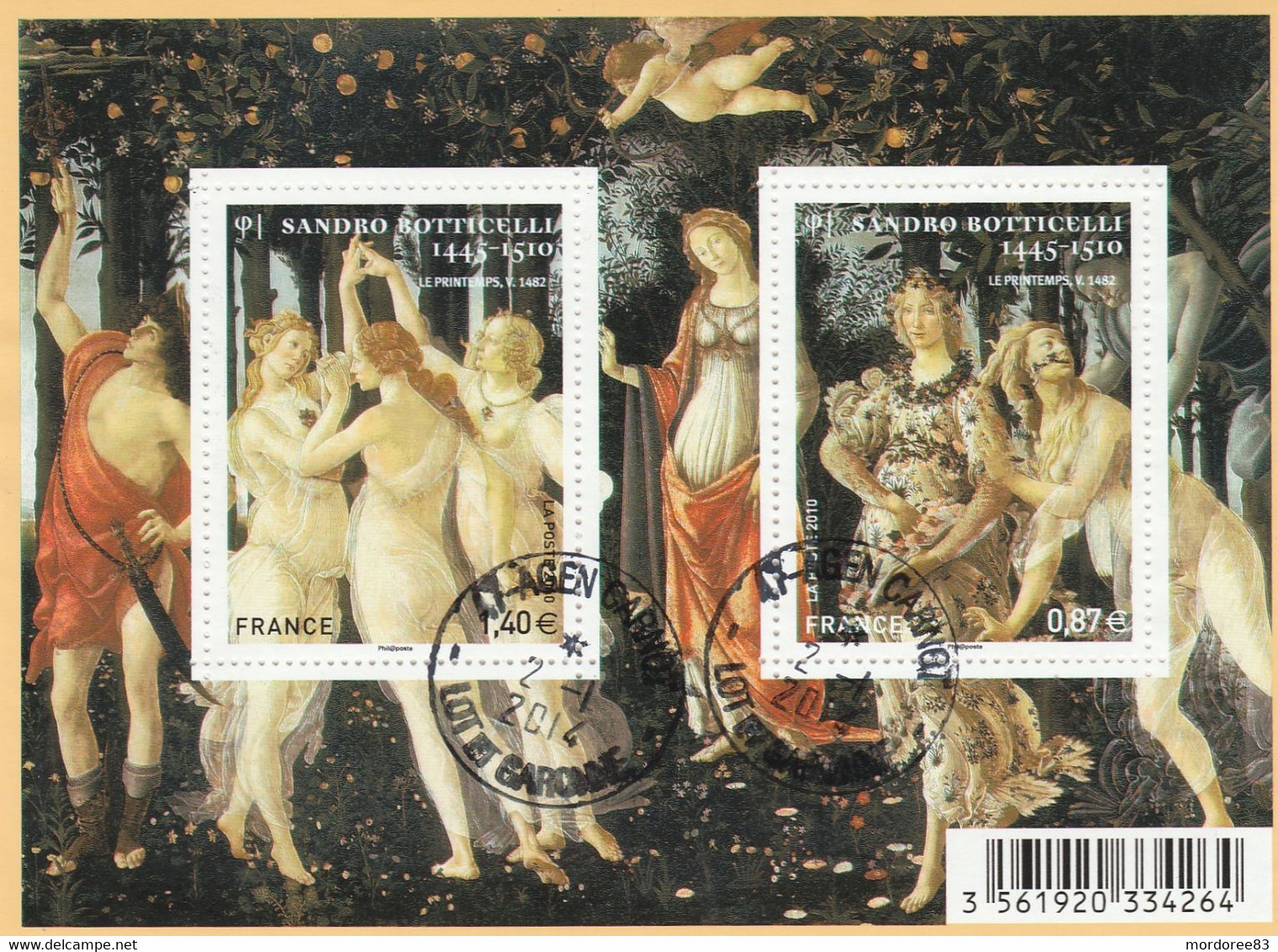 FRANCE 2010 BLOC OBLITERE SANDRO BOTTICELLI -  F4518 -  F 4518 - - Used