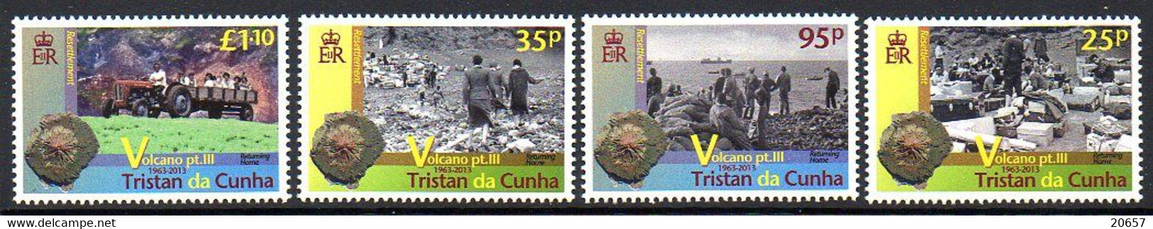 Tristan Da Cunha 1056/59 Et Bf 68 Volcan Série III - Volcans