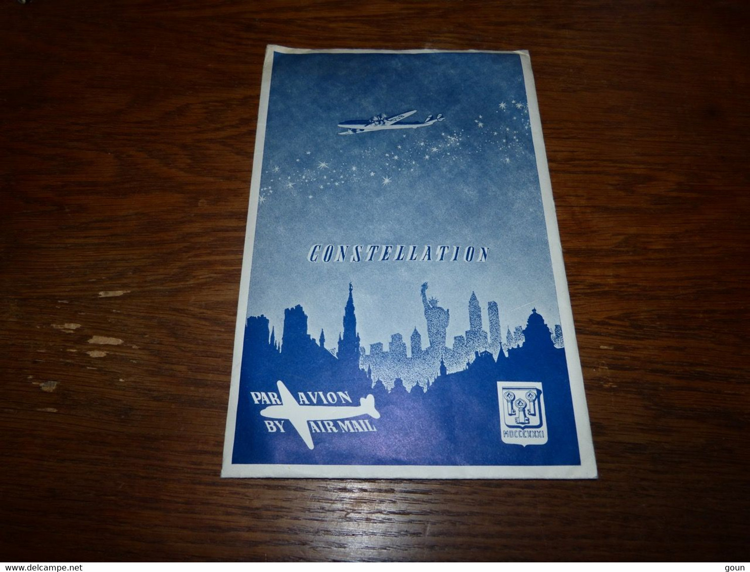 Ensemble Pour Courrier Papier à Lettre Et Enveloppe Avion Constellation Par Avion By Air Mail No Sabena No Air France - Stationery