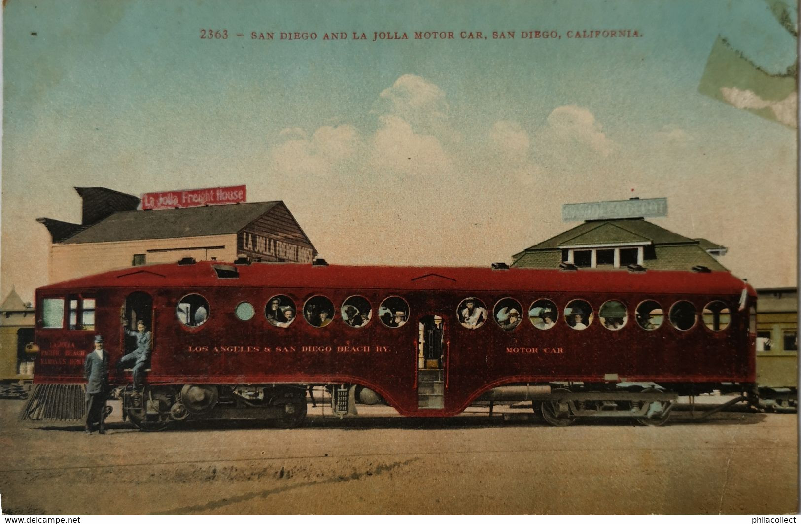 San Diego (CA) San Diego And La Jolla Motor Car (rare View Of This Train) San Diego Cal. 19?? Tape Rest. - San Diego