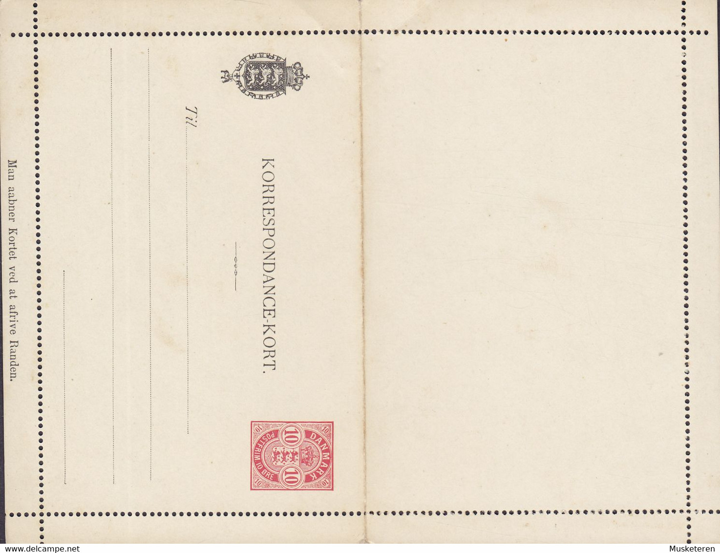 Denmark Postal Stationery Ganzsache Entier 1902, 10 Øre Korrespondence-Kort Unused (2 Scans) - Interi Postali
