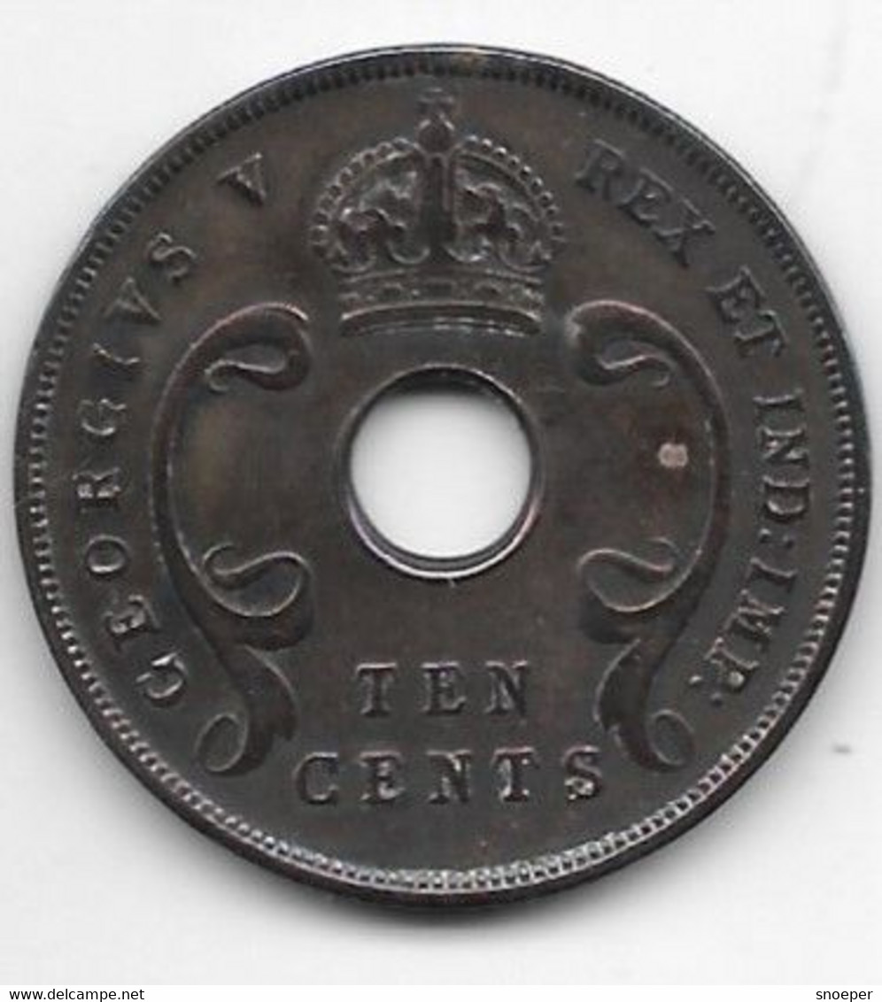 *East Africa 10 Cents 1925   Km 19   Xf/ms60 !!!! - Colonia Británica