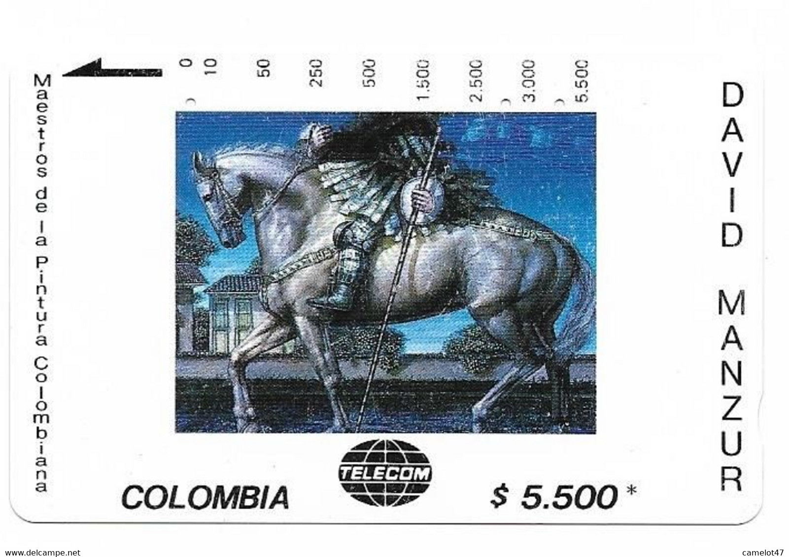 Colombia Tamura Used Phone Card, No Value, Collectors Item. Painting # Colombia-41 - Colombia