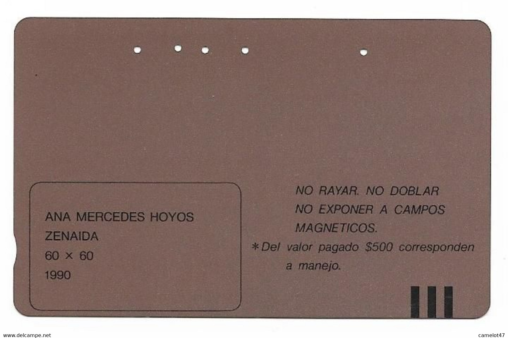 Colombia Tamura Used Phone Card, No Value, Collectors Item. Painting # Colombia-54 - Kolumbien