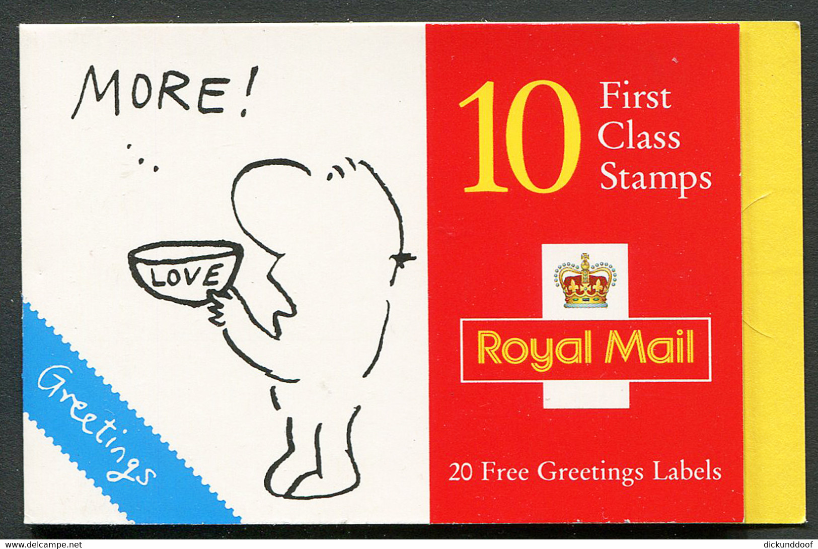 SG KX8 - 1996 - "MORE" Cartoons - All Over Phosphor - Contains 10 X 1st Class MNH - Booklets