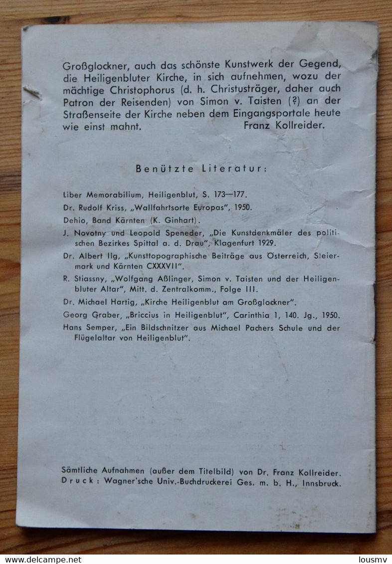 Heiligenblut Am Grossglockner - Die Wallfahrtskirche - Von DR. Franz Kollreider - Petit Guide Touristique - (n°18649) - Oostenrijk