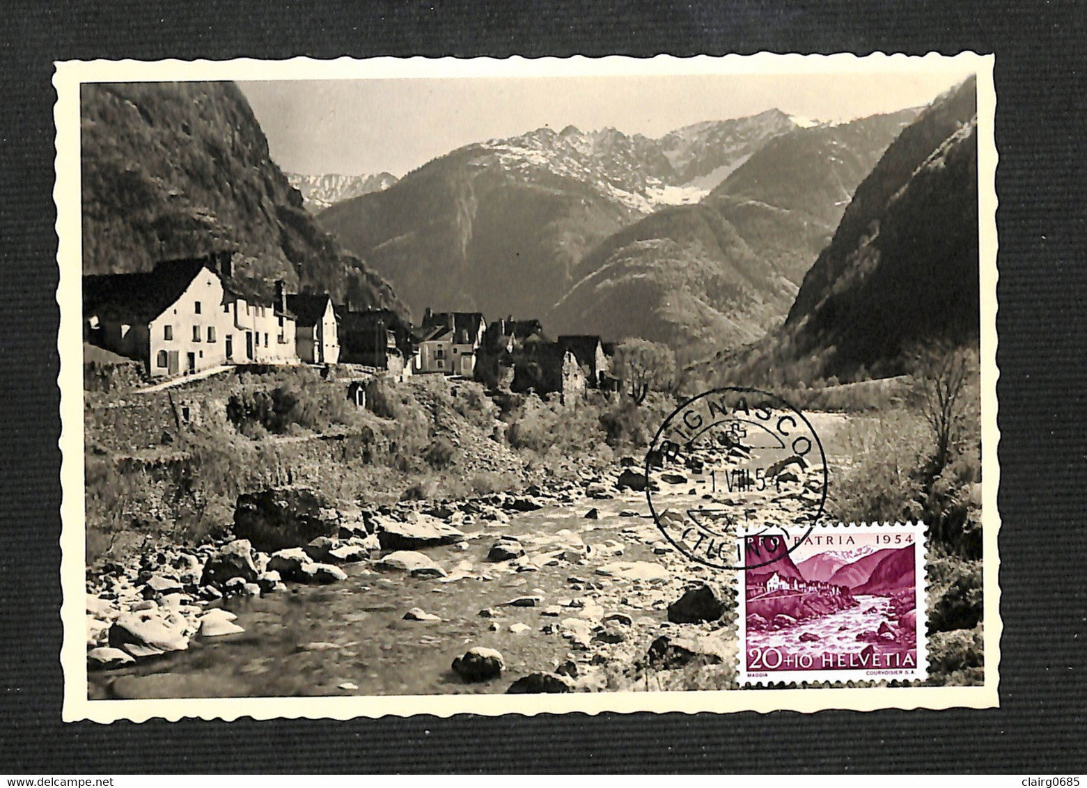 SUISSE - HELVETIA - Carte Maximum 1954 - BIGNASCO - PFO PATRIA - Cartoline Maximum