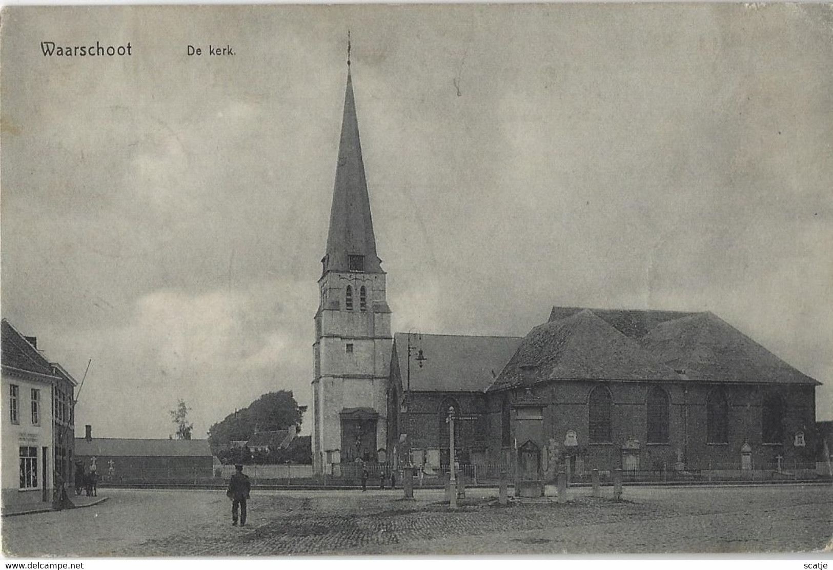 Waarschoot    De Kerk   -   1910   Naar   Grobendonck - Waarschoot