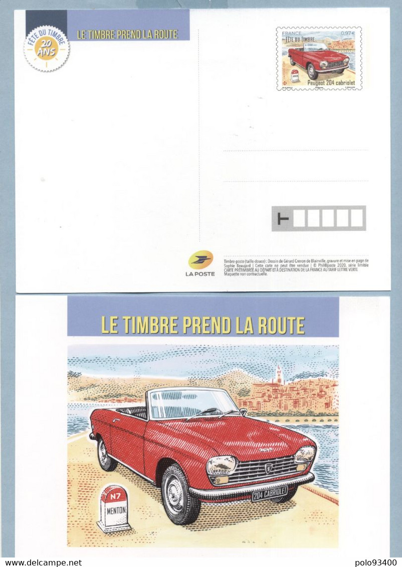 2020  Carte Postale Fête Du Timbre Peugeot - Prêts-à-poster: TSC Et Repiquages Semi-officiels
