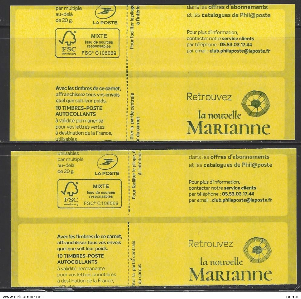 DATE 03.06.20  Carnet Sagem Marianne L'engagée + Carnet  LV  ERREUR TEXTE COUVERTURE - Otros & Sin Clasificación