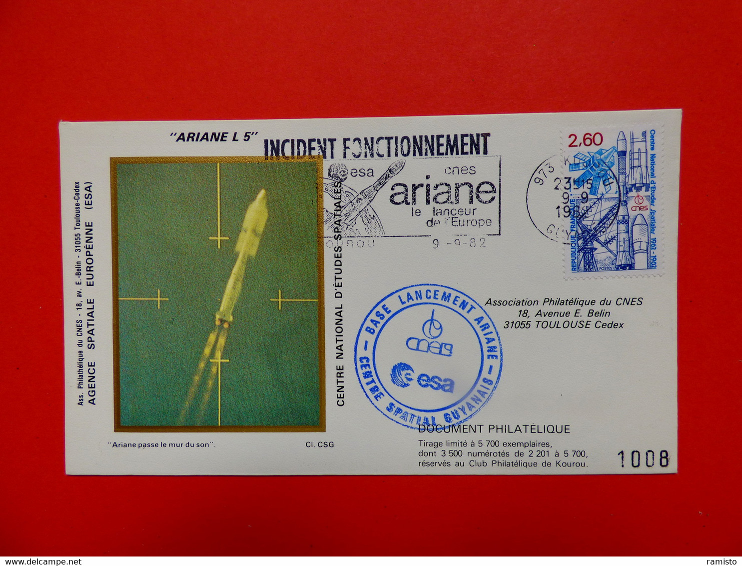 Kourou - 9/9/1982 - Guyane - CNES ESA Ariane Espace - Base Lancement Ariane L 5 - 1961-....